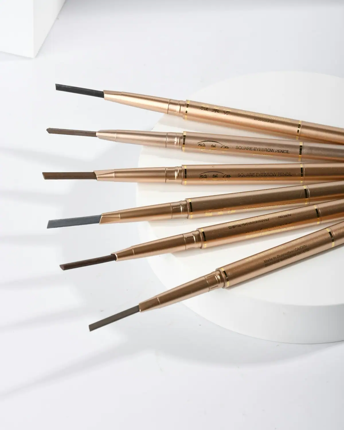 Brow pencils in a row